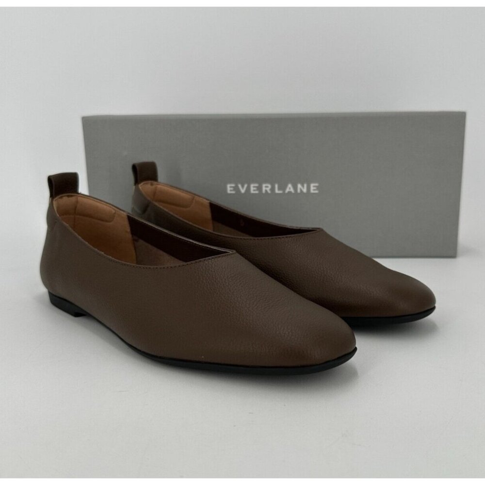 Everlane The Italian Leather Day Glove Flats in Cocoa Brown size 5 Women's NIB
